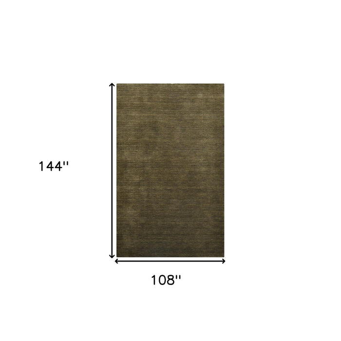 9' X 12' Wool Hand Woven Area Rug - Brown