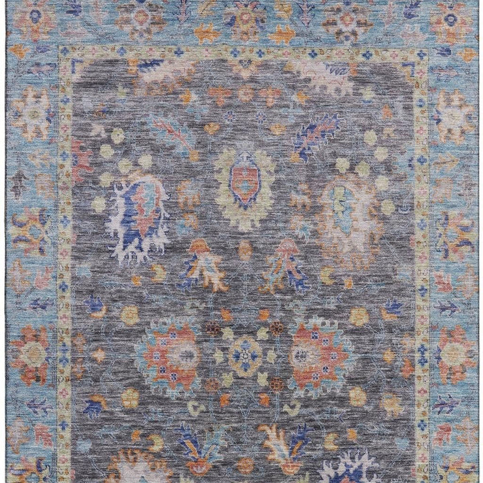 10' X 14' Oriental Washable Area Rug With UV Protection (717971) - Gray / Copper
