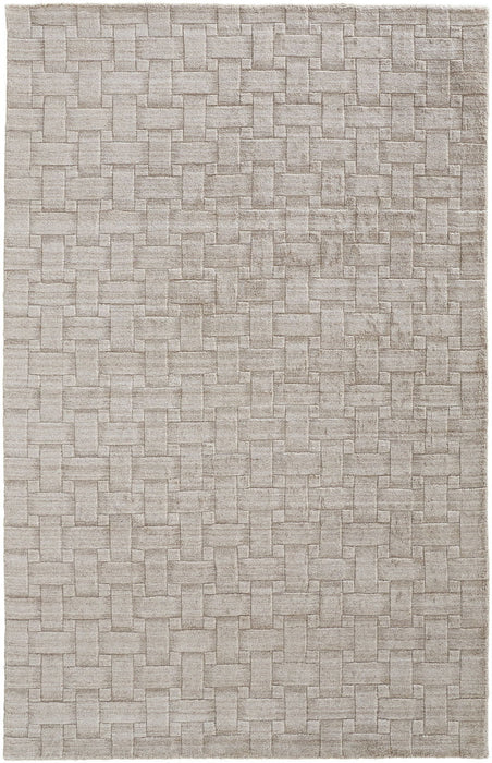 5' x 8' Hand Woven Area Rug - Ivory Striped