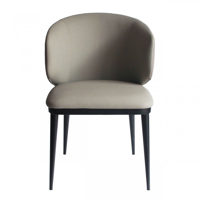 Upholstered Faux Leather Wing Back Dining Arm Chair - Beige