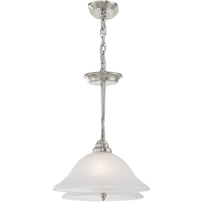 21" Two Light Dimmable Chandelier With Shades - Nickel