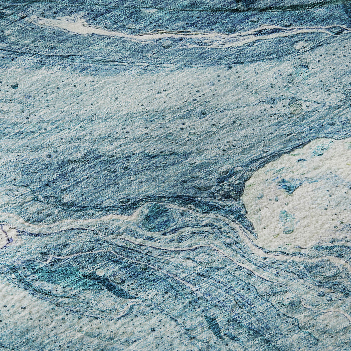 10' X 14' Abstract Washable Area Rug With UV Protection (653464) - Sky Blue / Ivory