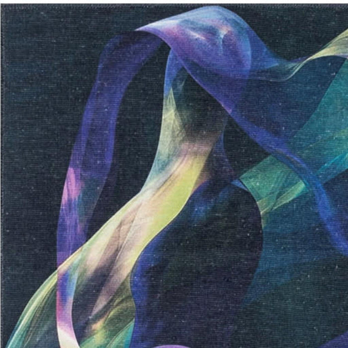 10' Abstract Power Loom Non Skid Runner Rug (572808) - Blue