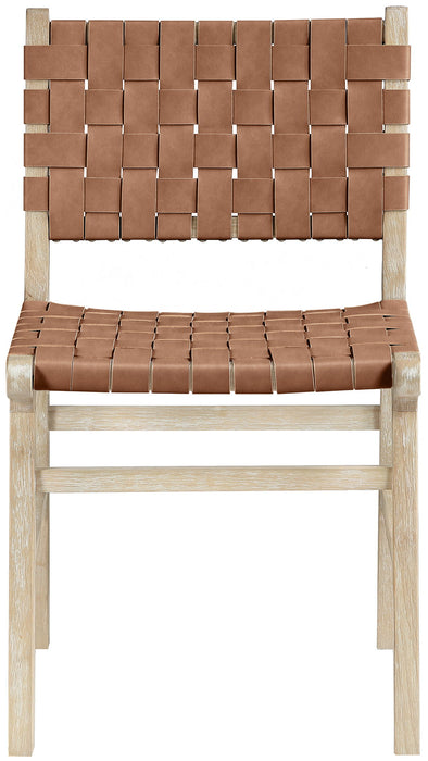 Entwine - Vegan Leather Upholstered Dining Chair - Painted Natural
