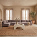 Meridian Furniture Hammond velvet performance fabric 6-piece L-shaped armless sectional sofa, stationary living room furniture.