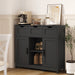 Giga wooden sideboard with drawers and shelves, versatile storage cabinet for living room, bedroom, or bathroom decor.