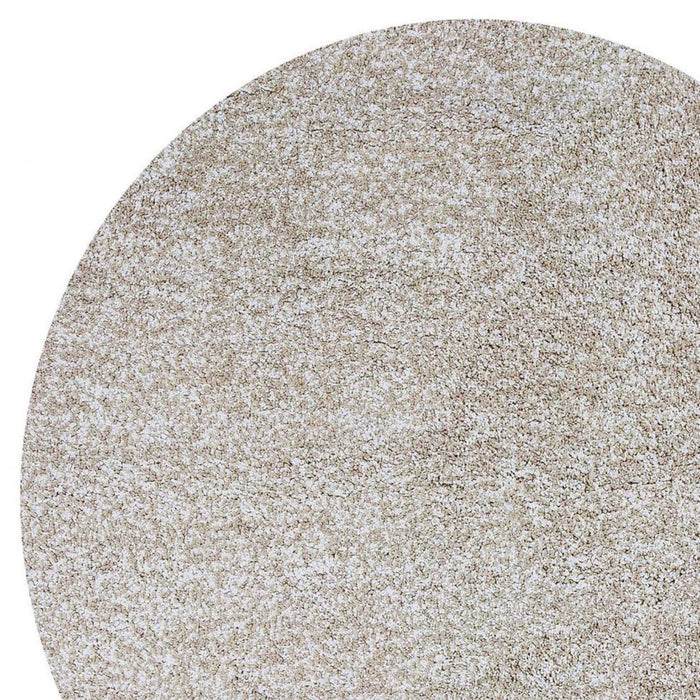 8' Round Polyester Heather Area Rug - Ivory