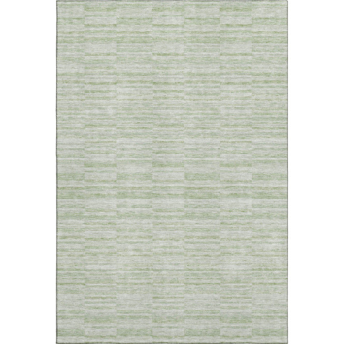 10' X 14' Striped Washable Area Rug With UV Protection - Sage And Ivory