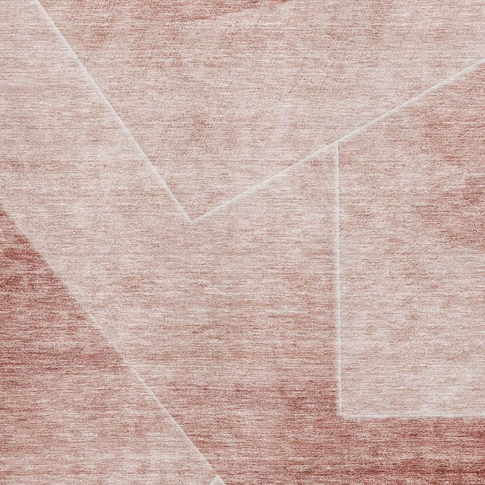 10' X 8' Transitional Geometric Washable Area Rug With UV Protection - Salmon And Ivory