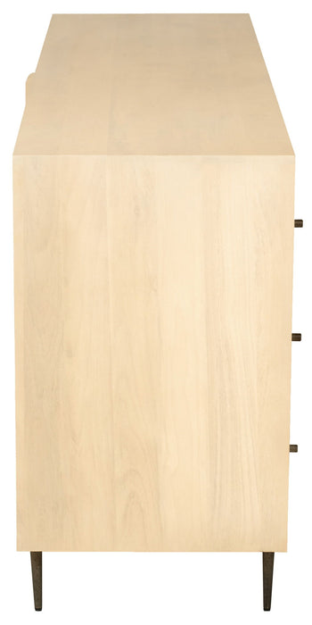 68" Solid Wood Six Drawer Dresser - Natural