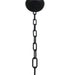 HomeRoots five-light metal chandelier with beveled glass shades and amber accents, elegant lighting fixture for modern interiors.