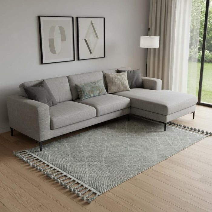8' X 12' Wool Geometric Hand Knotted Area Rug (565758) - Green