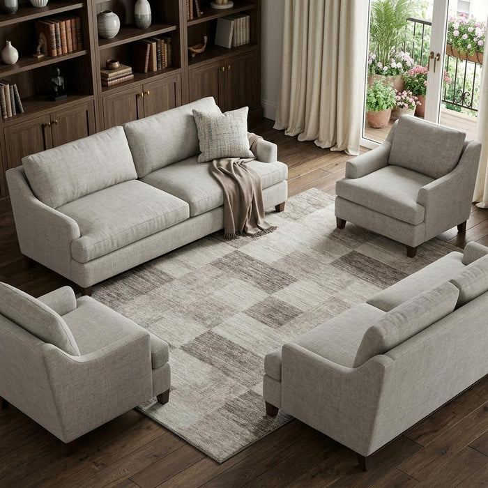 10' X 14' Geometric Washable Area Rug With UV Protection (686198) - Beige / Taupe