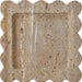 Meridian Furniture Natalie travertine tray with handles, rectangular serving tray for home decor or entertaining purposes.