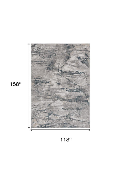 10' x 13' Abstract Polypropylene Area Rug - Gray