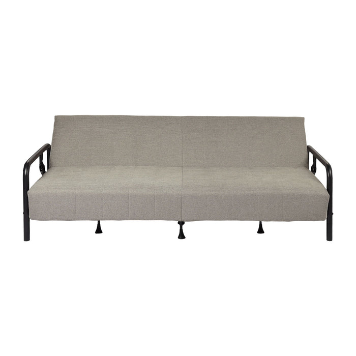 Fabric Convertible Futon Steel Sleeper Reclining Sofa - Gray