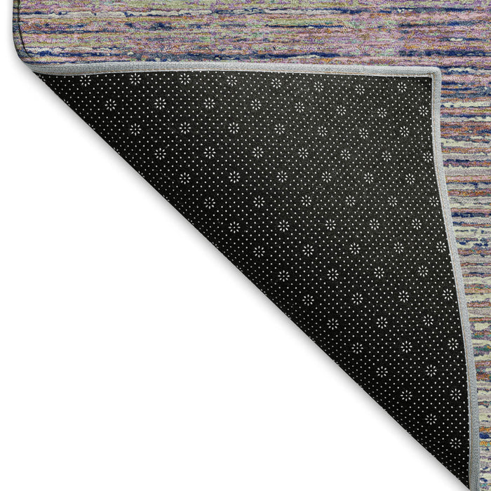 10' X 14' Striped Washable Area Rug With UV Protection (692613) - Blush / Blue / Ivory