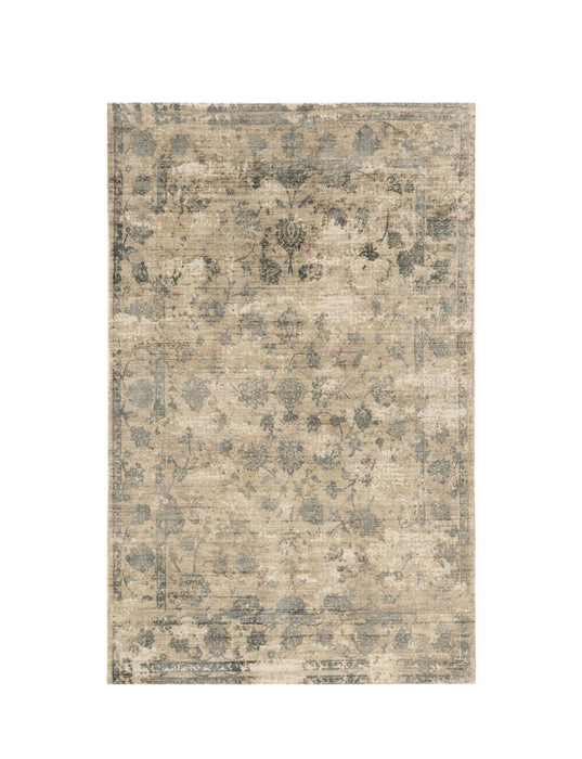 8' x 10' Hand Loomed Traditional Floral Indoor Area Rug - Sand Blue