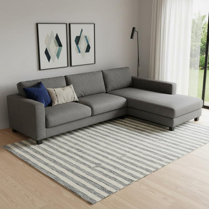 10' X 14' Wool Geometric Hand Tufted Area Rug (722368) - Gray / Ivory