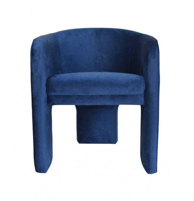 Contemporary Velvet Three Legged Chair - Royal Blue Gray