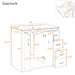 Giga bathroom vanity with sink, featuring a storage cabinet, three drawers, and soft-closing doors in a modern freestanding design.