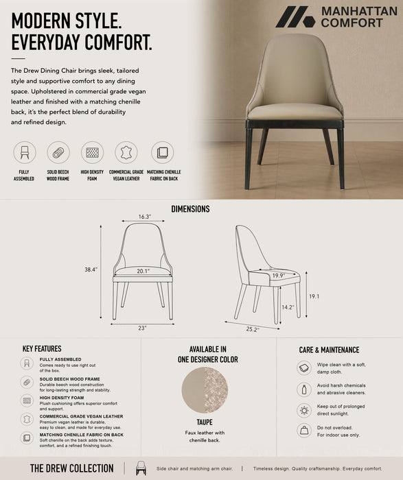 Drew - Side Chair (Set of 2) - Taupe