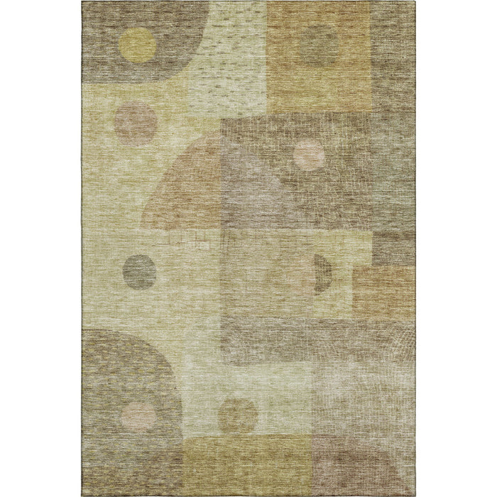10' X 14' Geometric Washable Area Rug With UV Protection (684792) - Beige / Gold