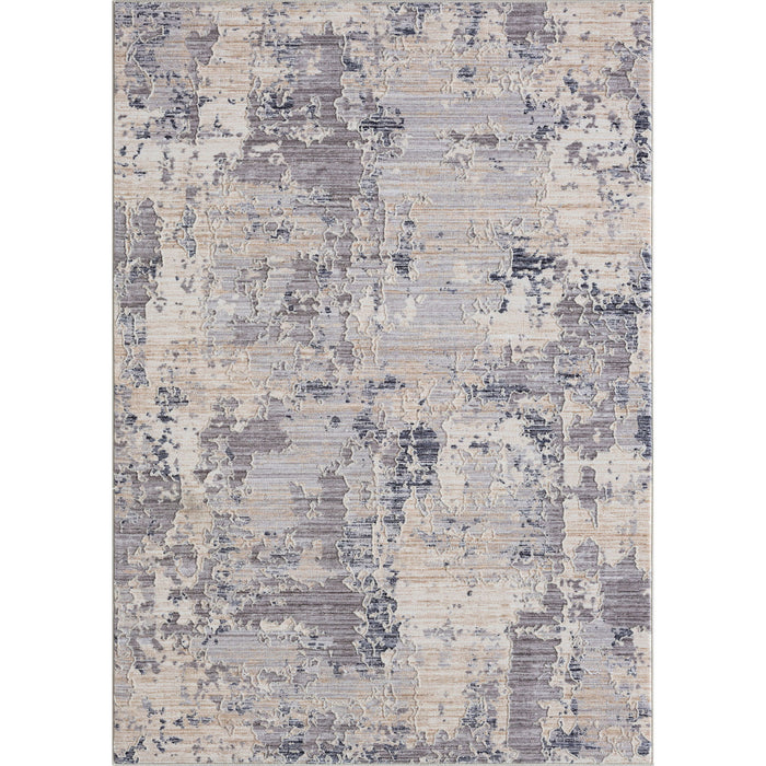 7.8' x 9.8' Abstract Polyester Area Rug - Gray