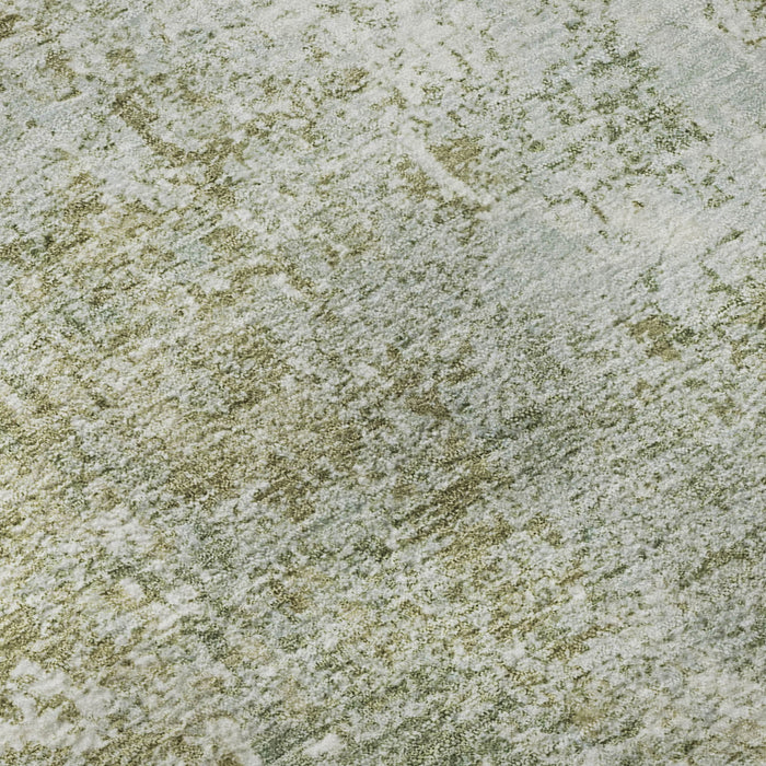 10' X 14' Abstract Washable Area Rug With UV Protection (700673) - Artichoke Green / Ivory