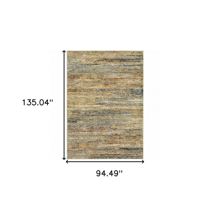 8' x 10' Abstract Area Rug - Gold And Green