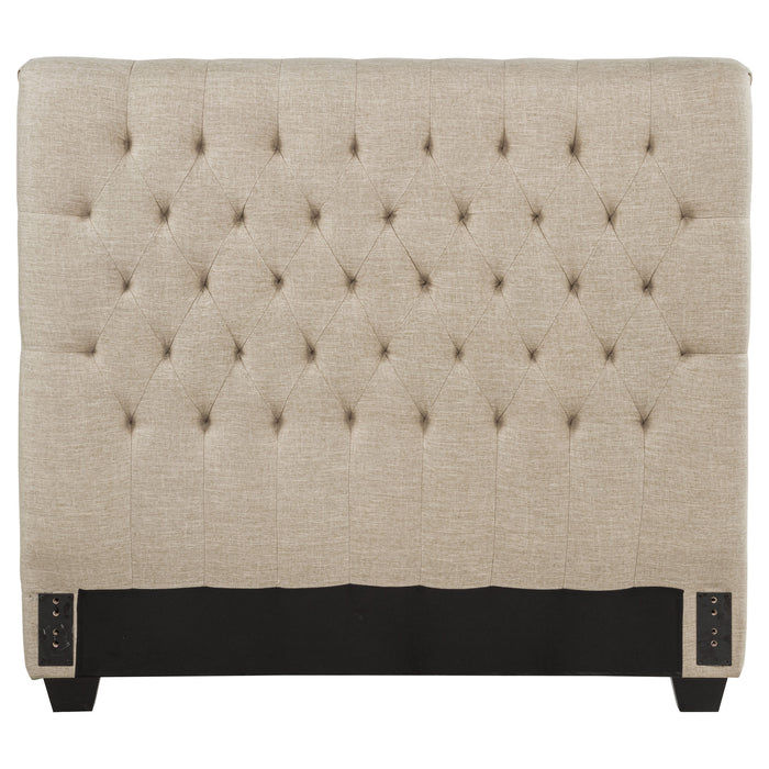 Chloe Upholstered Full Panel Headboard Oatmeal