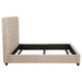 Chloe upholstered full panel bed by CoasterEssence in oatmeal fabric, featuring a padded headboard and sleek furniture design.