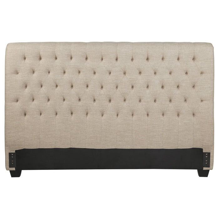 Chloe Upholstered Eastern King Panel Headboard Oatmeal