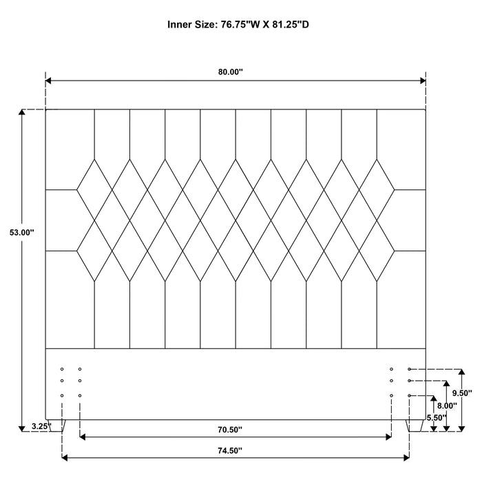 Chloe Upholstered Eastern King Panel Headboard Oatmeal