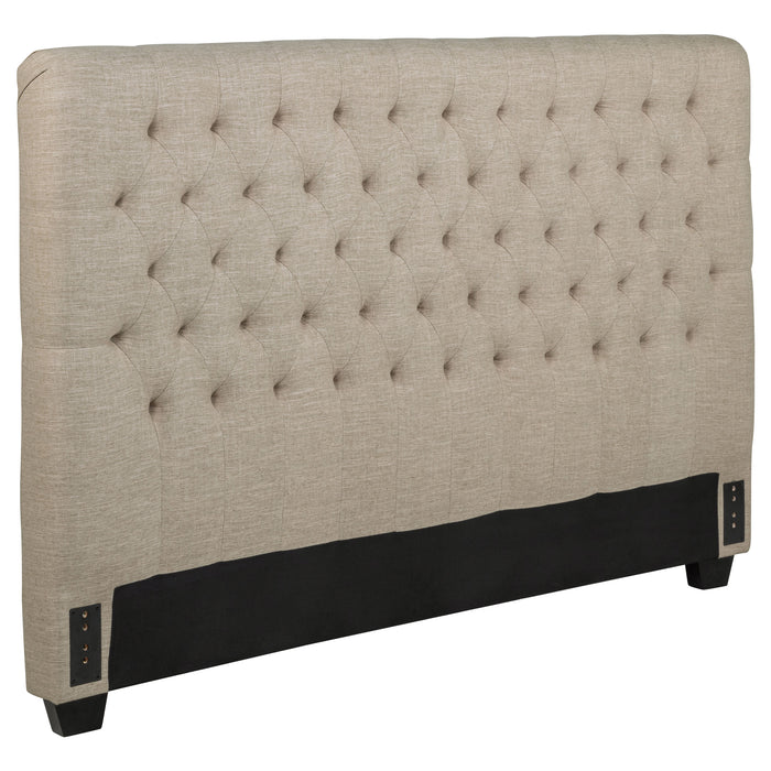 Chloe Upholstered California King Panel Headboard Oatmeal