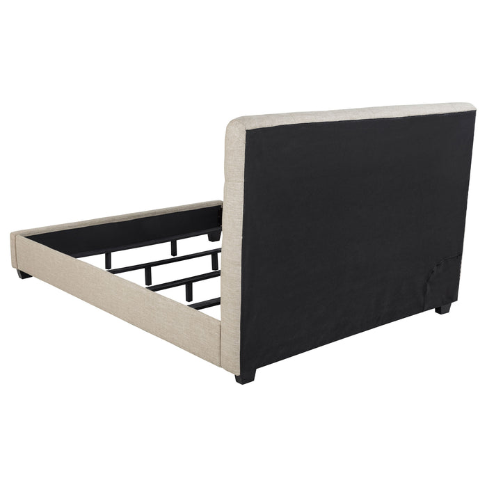 Chloe Upholstered California King Panel Bed Oatmeal