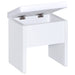 CoasterEssence Harvey white vanity set with lift-top stool and spacious tabletop storage