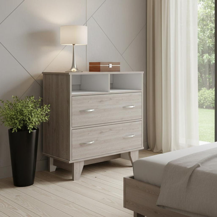 Two Drawer Dresser - Light Gray