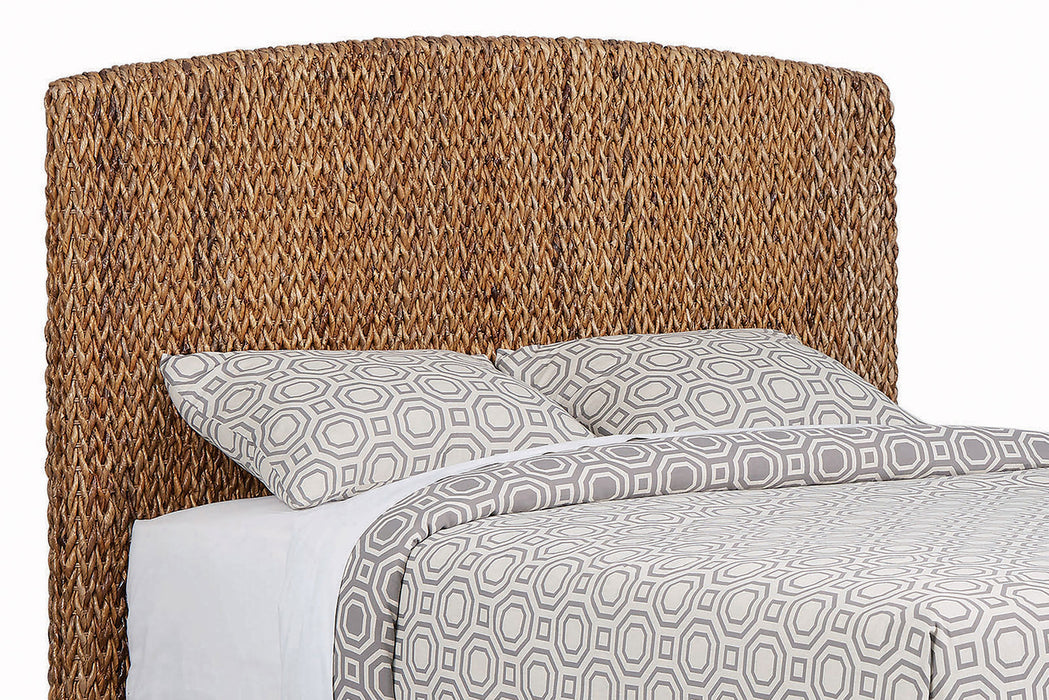 Laughton Woven Banana Leaf Eastern King Headboard Amber
