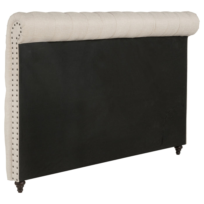 Devon 57-inch Upholstered Eastern King Headboard Beige