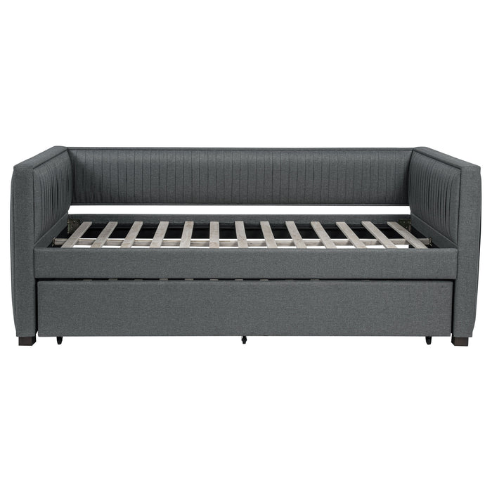 Brodie Upholstered Twin Daybed with Trundle Grey