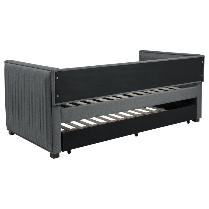 Brodie Upholstered Twin Daybed with Trundle Grey