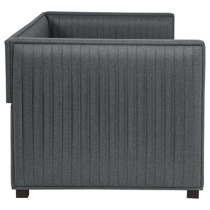 Brodie Upholstered Twin Daybed with Trundle Grey