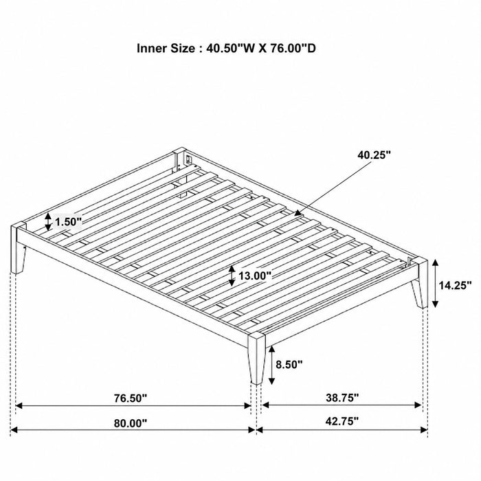 Hounslow Twin Universal Platform Bed Cappuccino