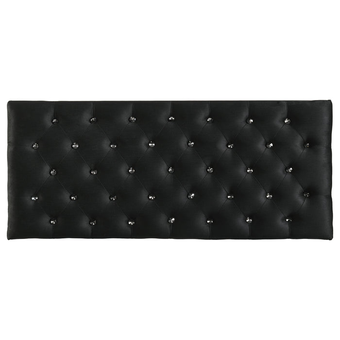 Barzini Velvet Upholstered Tufted Storage Bench Black