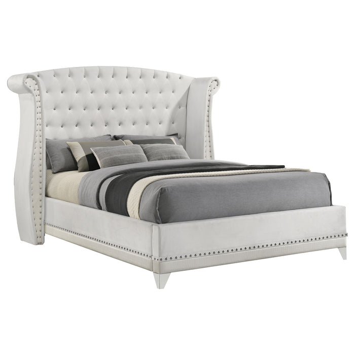 Barzini Upholstered Queen Wingback Bed White