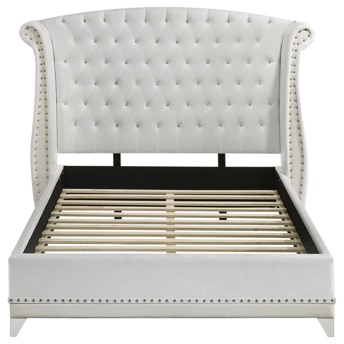 Barzini Upholstered Queen Wingback Bed White