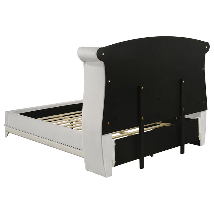 Barzini Upholstered Queen Wingback Bed White
