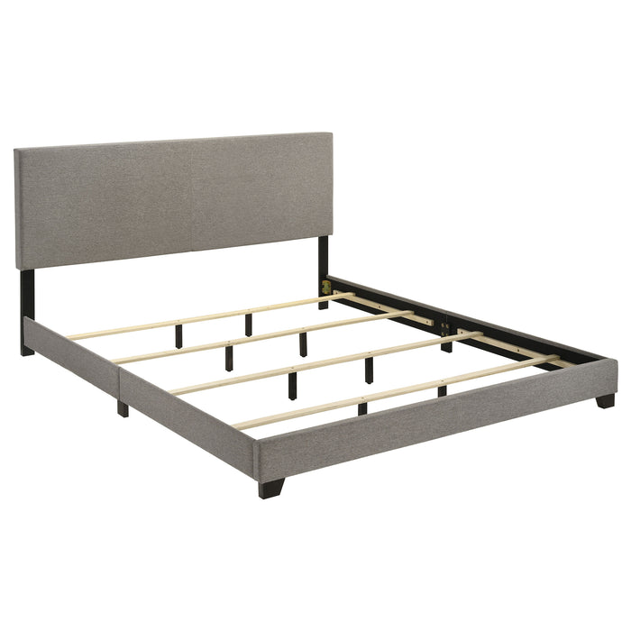Dorian Fabric Upholstered Eastern King Panel Bed Taupe