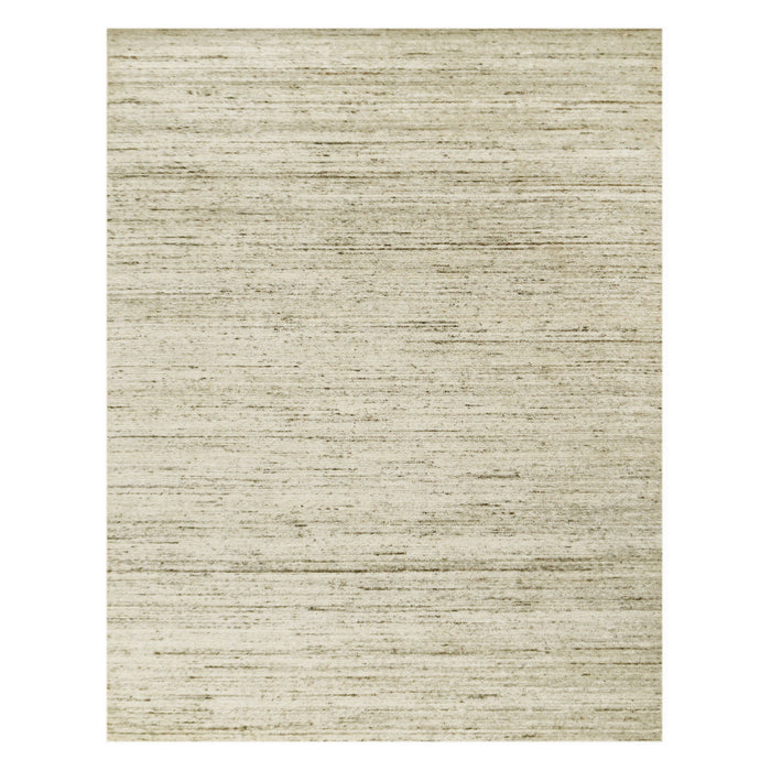 8' X 10' Wool Striped Hand Woven Area Rug (570263) - Ivory / Brown